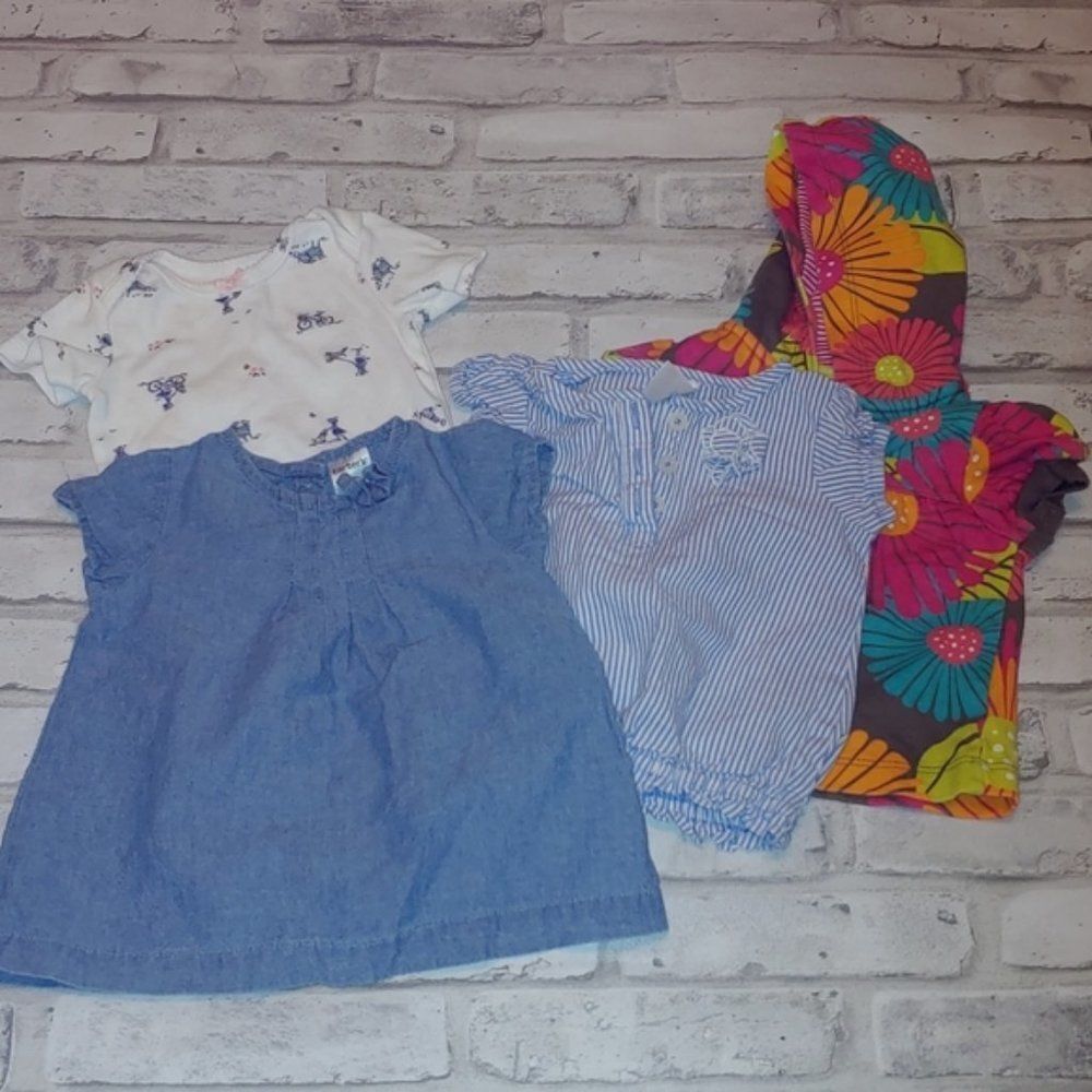 Carter's bundle of baby girl of shirts, onesie, and jacket - size 3 months